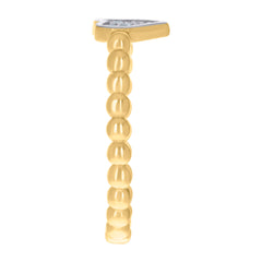 14kt Two-Tone Gold Womens Cubic-Zirconia Heart Ring