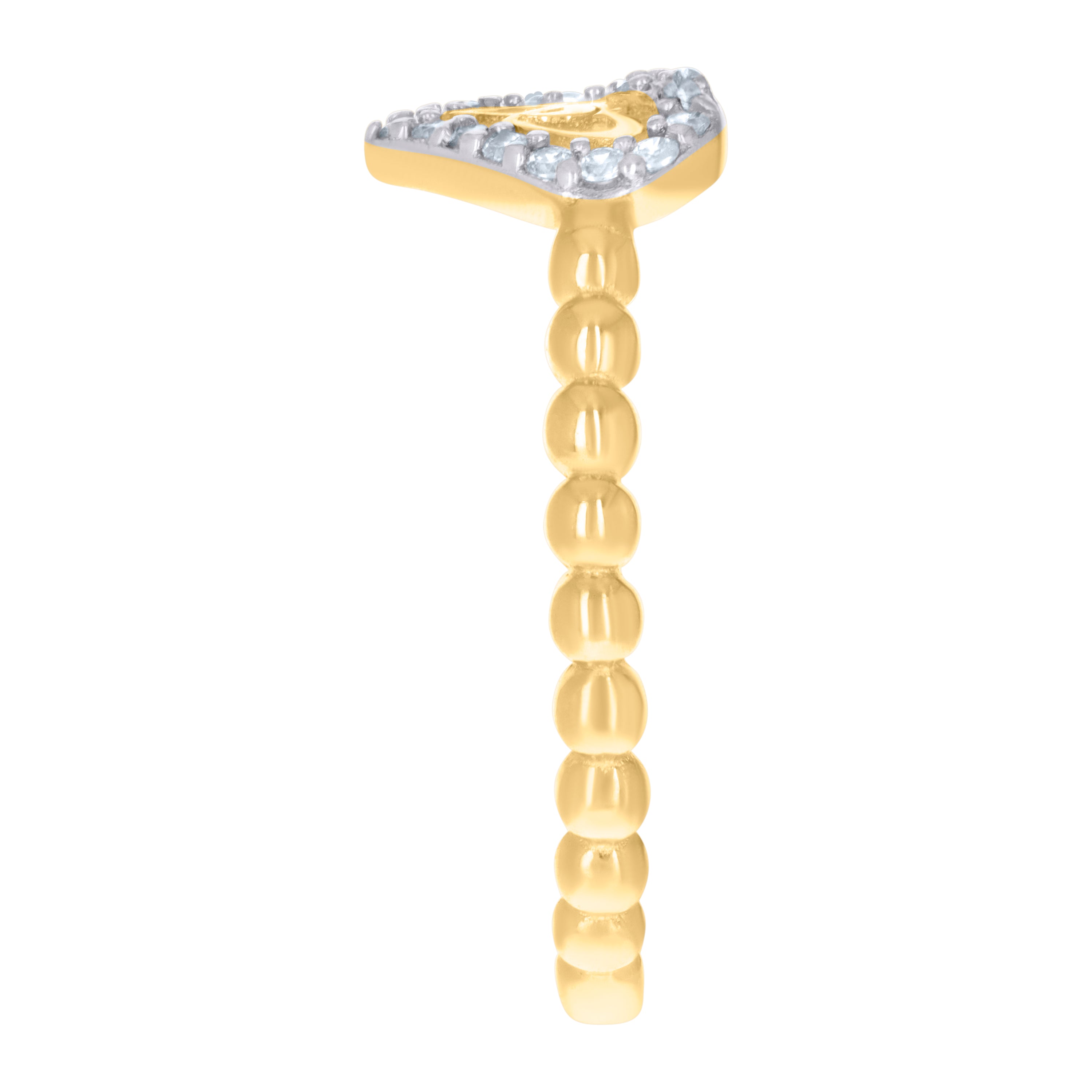 14kt Two-Tone Gold Womens Cubic-Zirconia Heart Ring