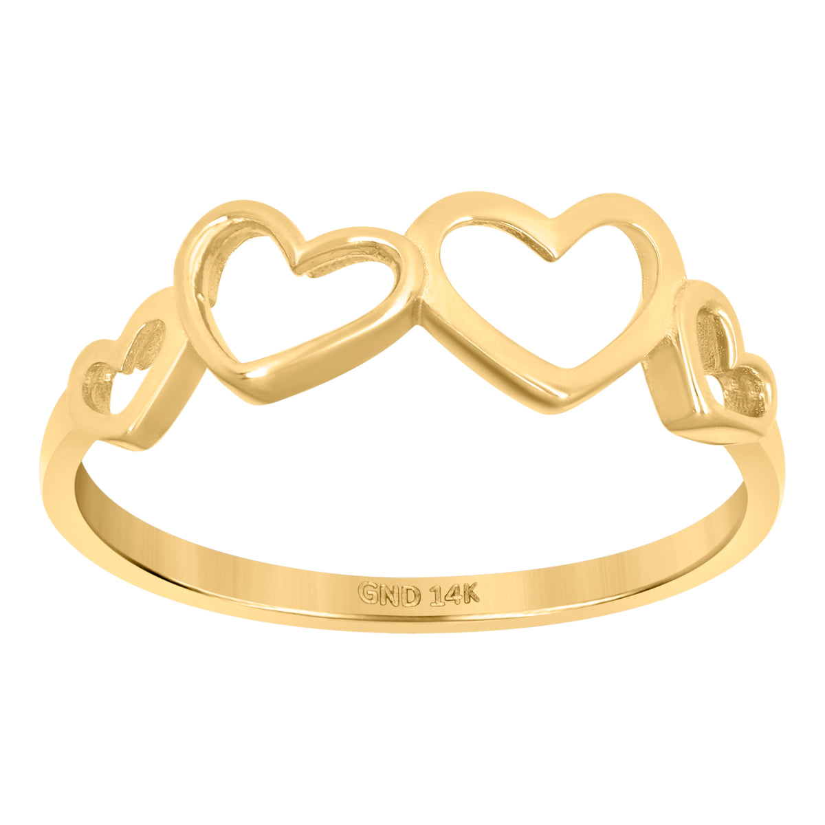 14kt Yellow Gold Womens Heart Ring