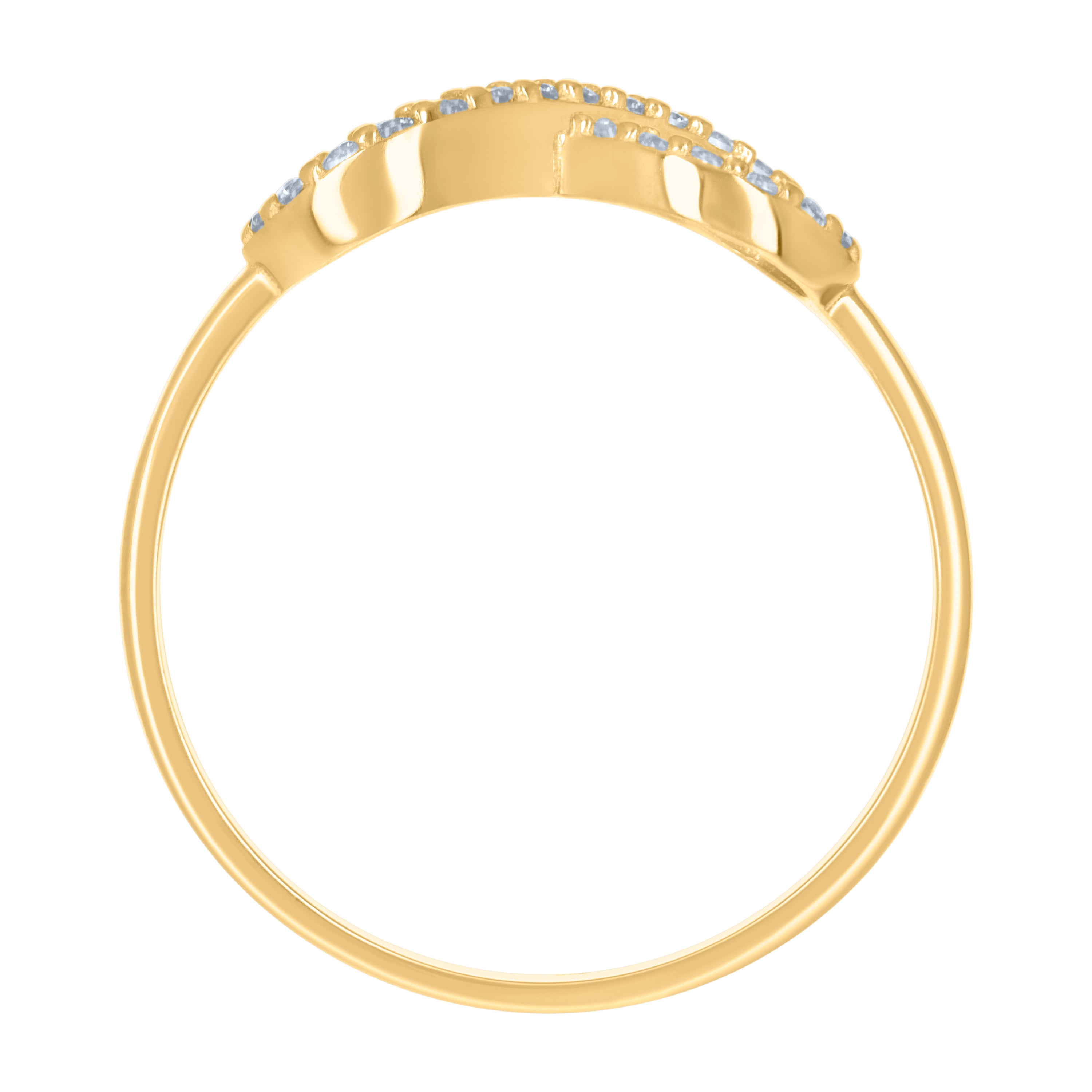 14kt Yellow Gold Womens Cubic-Zirconia Infinity Ring