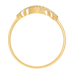14kt Yellow Gold Womens Cubic-Zirconia Infinity Ring
