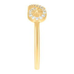 14kt Yellow Gold Womens Cubic-Zirconia Infinity Ring