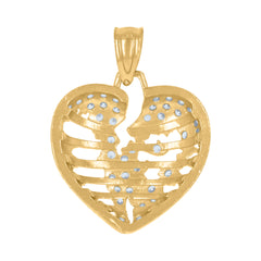 10kt Yellow Gold Mens Praying Hands Symbol Religious Charm Pendant