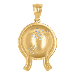 10kt Yellow Gold Mens Princess Cut Cubic-Zirconia Talking Black Lives Matter Charm Pendant