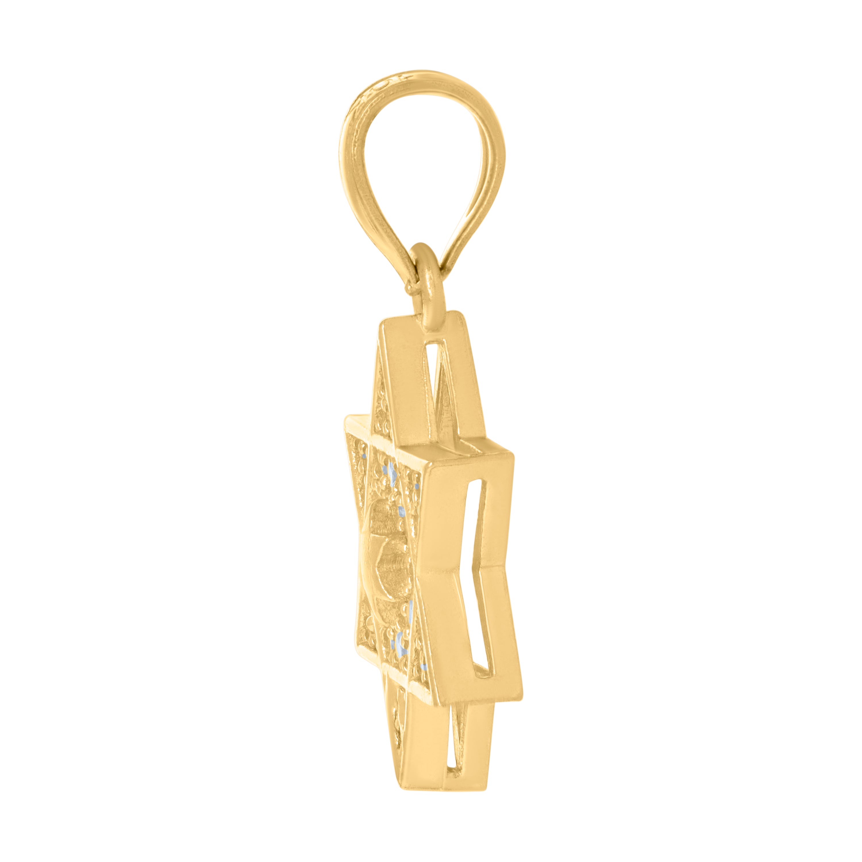 10kt Yellow Gold Cubic-Zirconia Womens Heart Charm Pendant