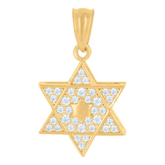 10kt Yellow Gold Cubic-Zirconia Womens Heart Charm Pendant