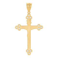 10kt Yellow Gold Mens Cross Religious Charm Pendant