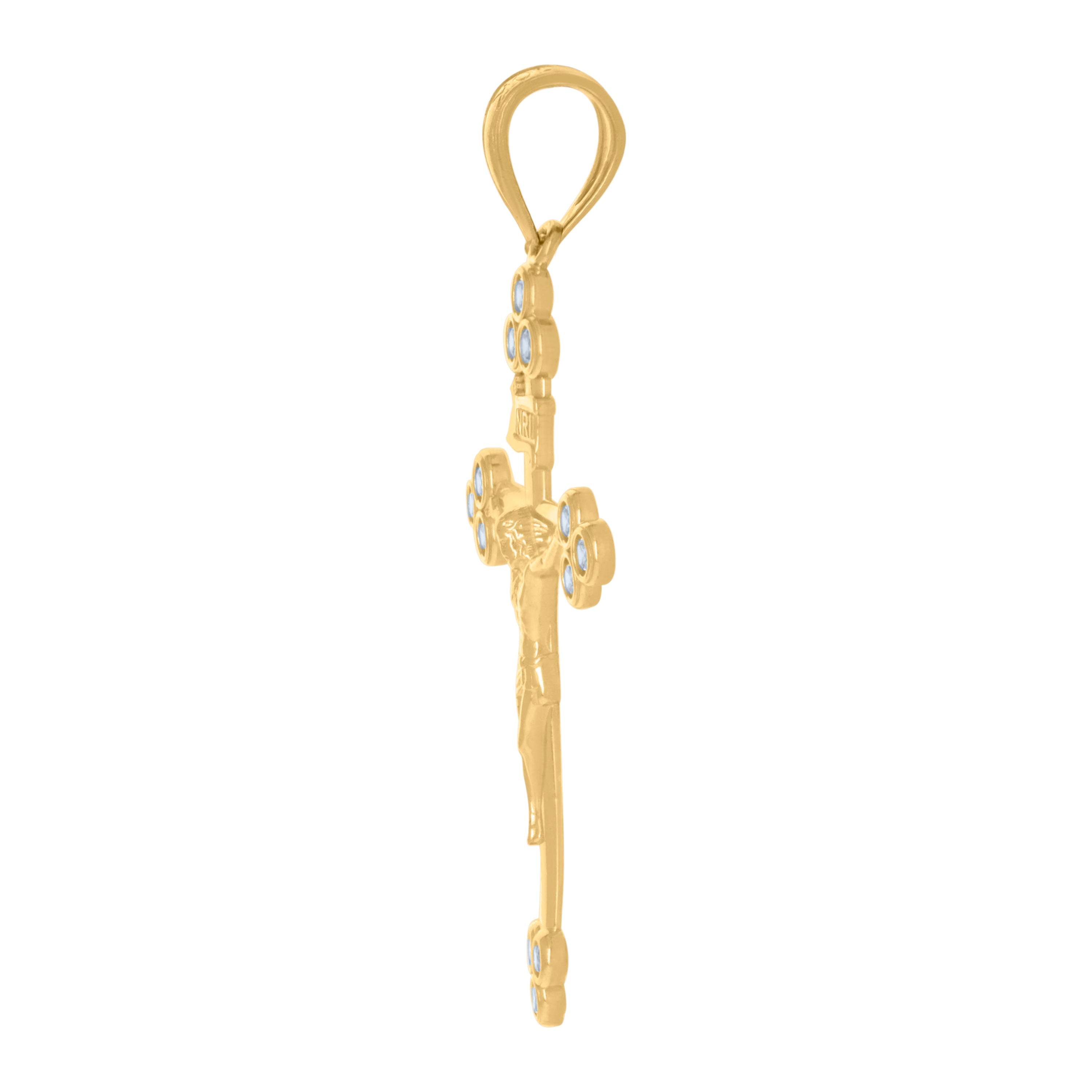 10kt Yellow Gold Mens Cross Religious Charm Pendant