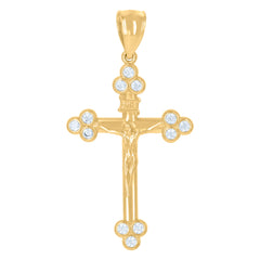 10kt Yellow Gold Mens Cross Religious Charm Pendant