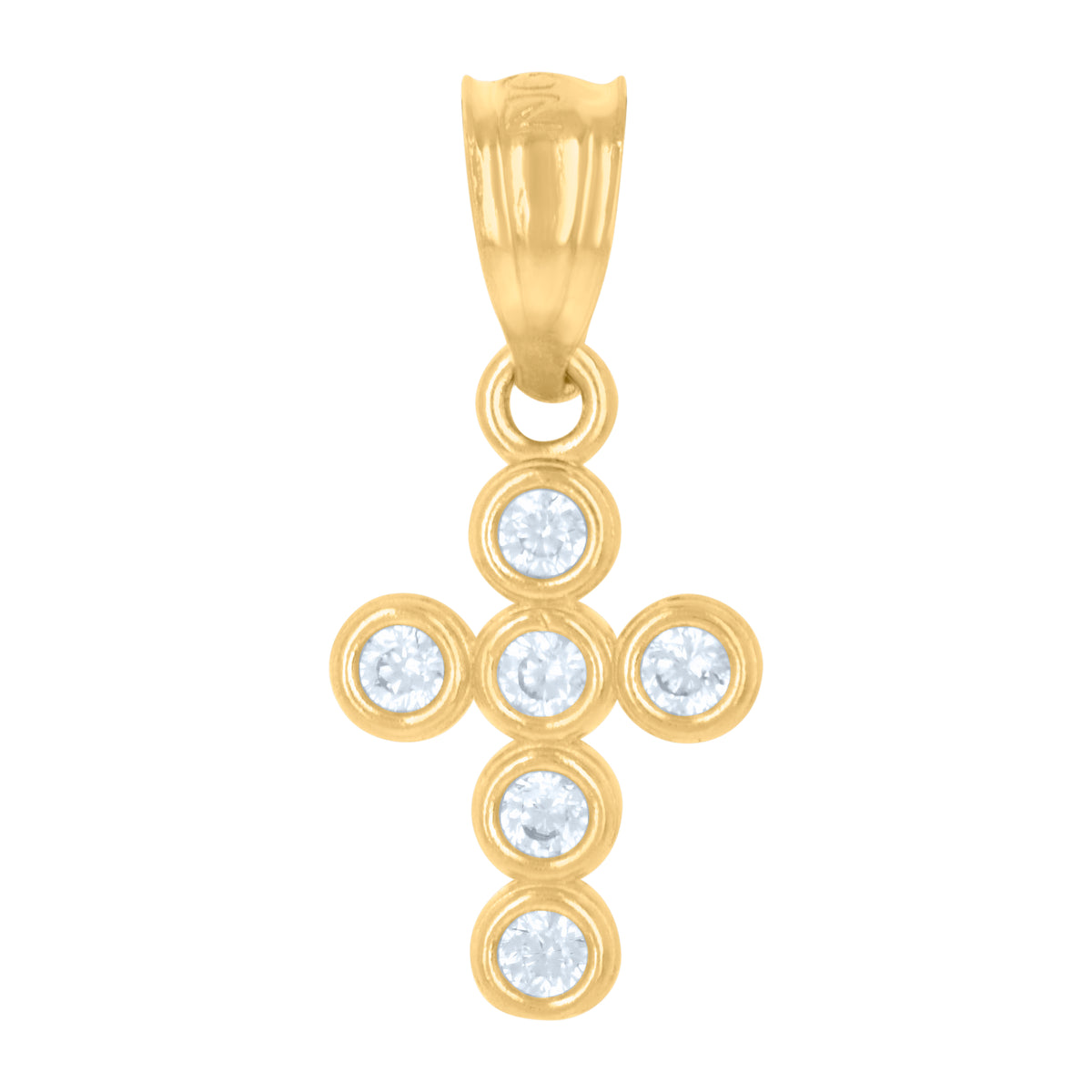 10kt Yellow Gold Womens Cubic-Zirconia Engagement Ring