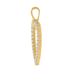 10kt Yellow Gold Womens Cubic-Zirconia Heart Charm Pendant