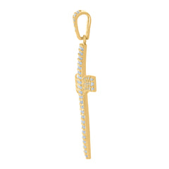 10kt Yellow Gold Mens Praying Hands Symbol Religious Charm Pendant