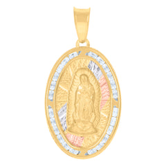 10kt Yellow Gold Diamond-Cut Mens Cross Religious Charm Pendant