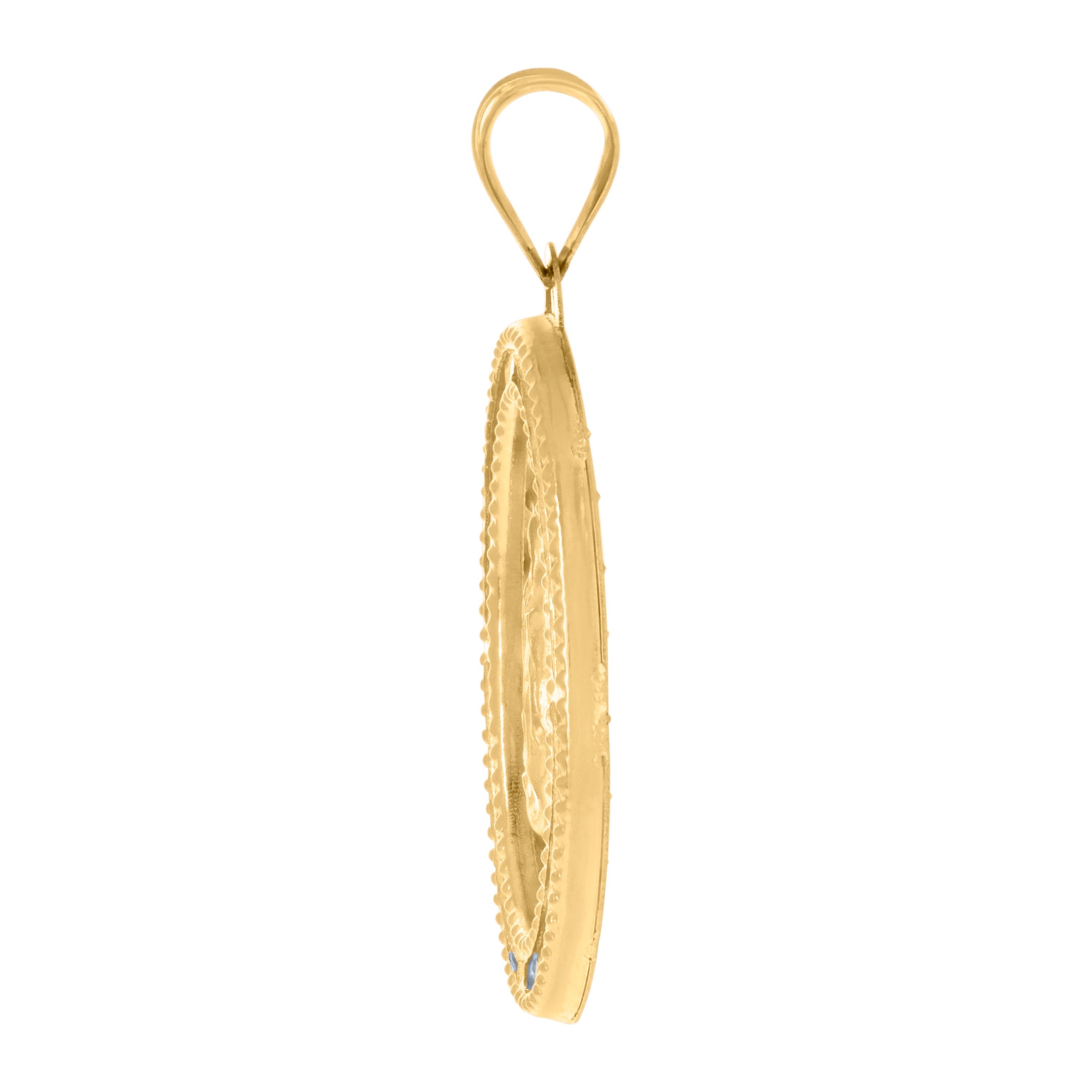 10kt Yellow Gold Diamond-Cut Mens Cross Religious Charm Pendant