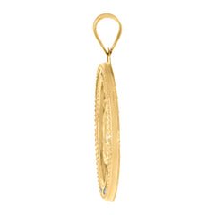 10kt Yellow Gold Diamond-Cut Mens Cross Religious Charm Pendant