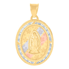 10kt Yellow Gold Diamond-Cut Mens Cross Religious Charm Pendant