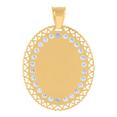 10kt Yellow Gold Womens Cubic-Zirconia Heart Charm Pendant