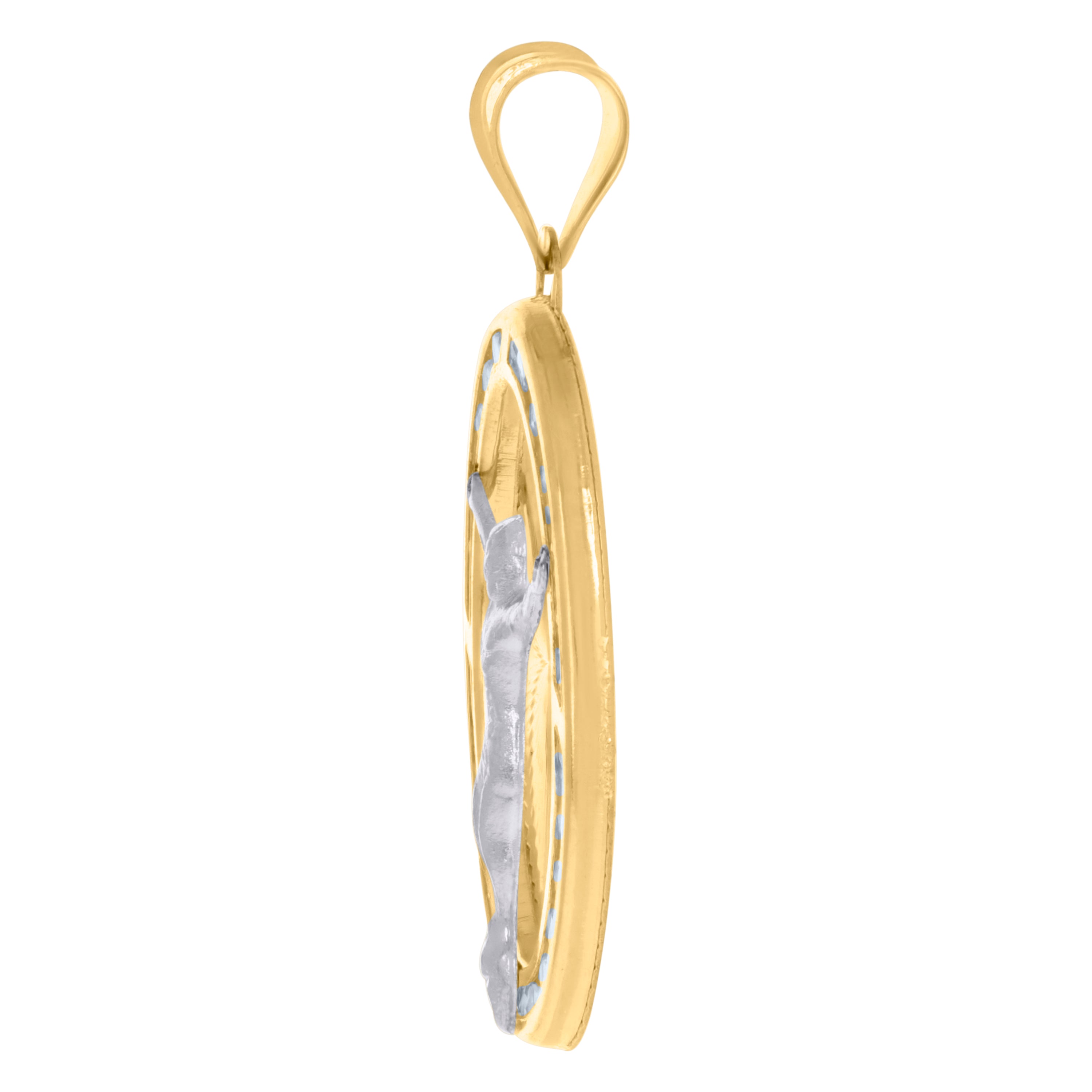 10kt Two-Tone Gold Unisex Cross Religious Charm Pendant