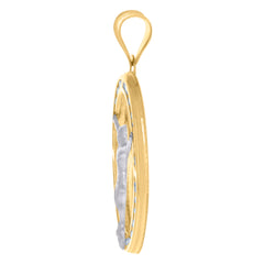 10kt Two-Tone Gold Unisex Cross Religious Charm Pendant