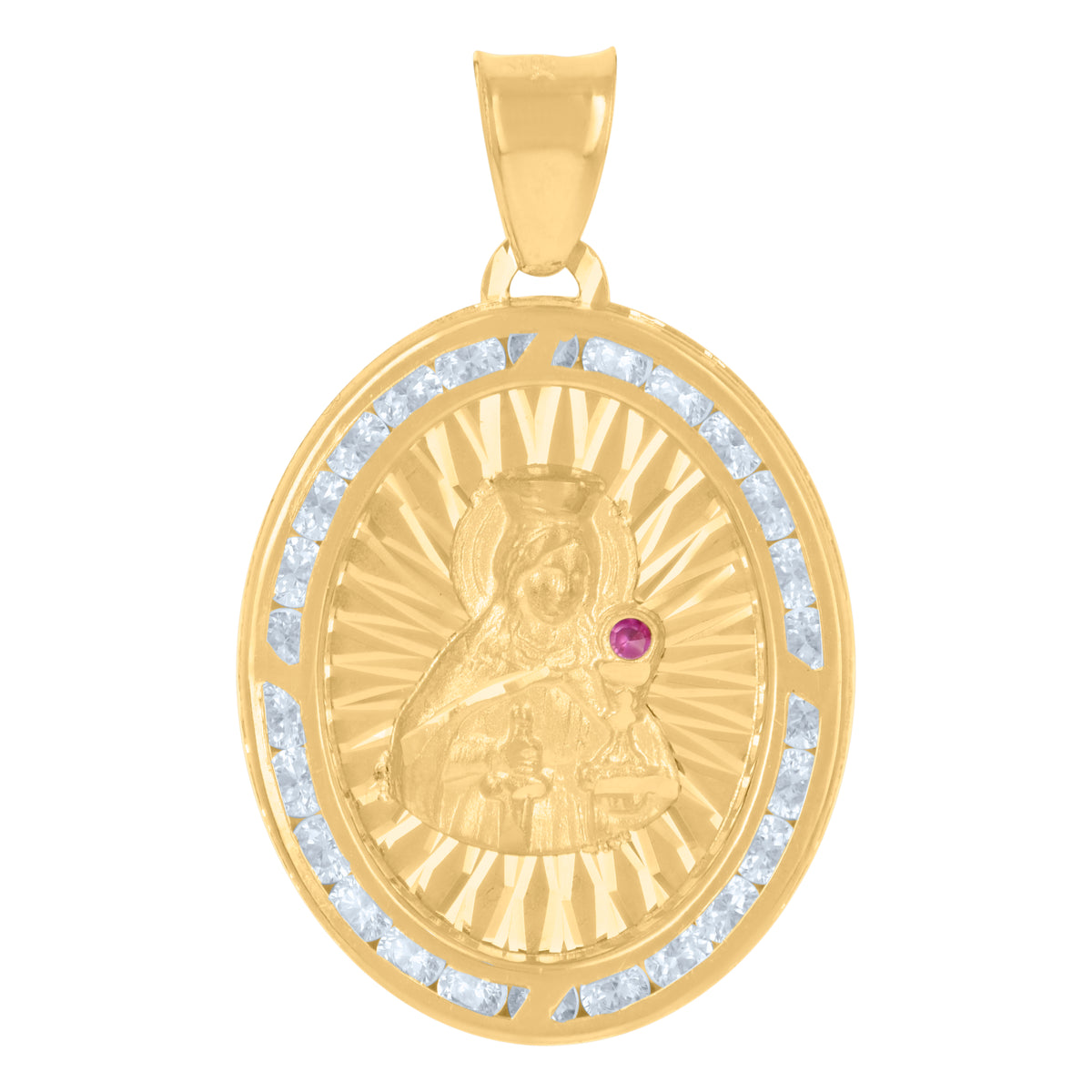 10kt Two-Tone Gold Unisex Cross Religious Charm Pendant