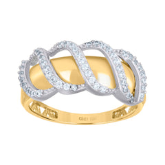 10kt Two-tone Gold Womens Cubic-Zirconia Fashion Ring