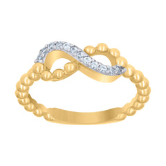 10kt Two-Tone Gold Womens Cubic-Zirconia Love Symbol Infinity Ring