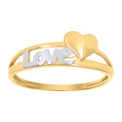 10kt Two-Tone Gold Womens Love Heart Love Ring