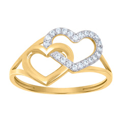 10kt Yellow Gold Unisex Diamond-Cut Initial F Charm Pendant