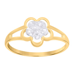 10kt Two-Tone Gold Womens Flower Fashion Ring