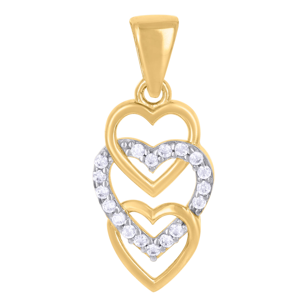 10kt Yellow Gold Unisex Crown C Alphabet Initial Charm Pendant