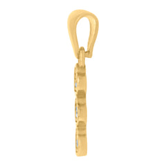 10kt Two-Tone Gold Unisex Textured Cross Religious Charm Pendant