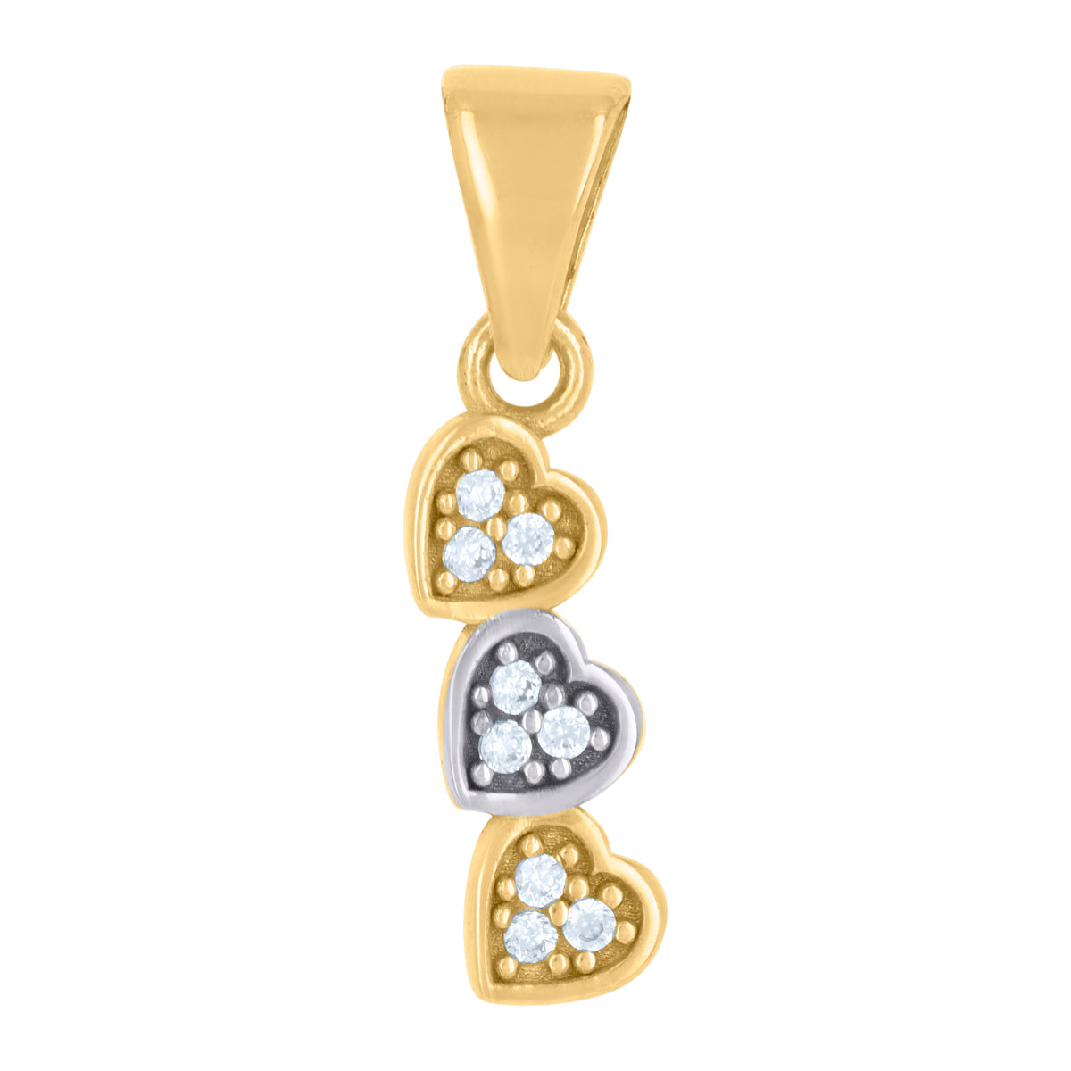 10kt Two-Tone Gold Unisex Textured Cross Religious Charm Pendant