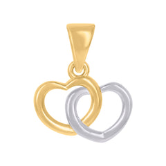 10kt Two-tone Gold Womens Intertwined Hearts Charm Pendant