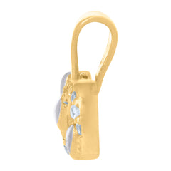 10kt Two-Tone Gold Unisex Textured Cross Religious Charm Pendant