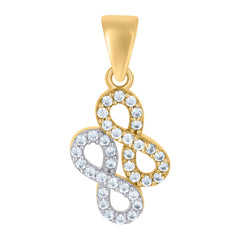 10kt Two-tone Gold Womens Cubic-Zirconia Love Symbol Infinity Charm Pendant