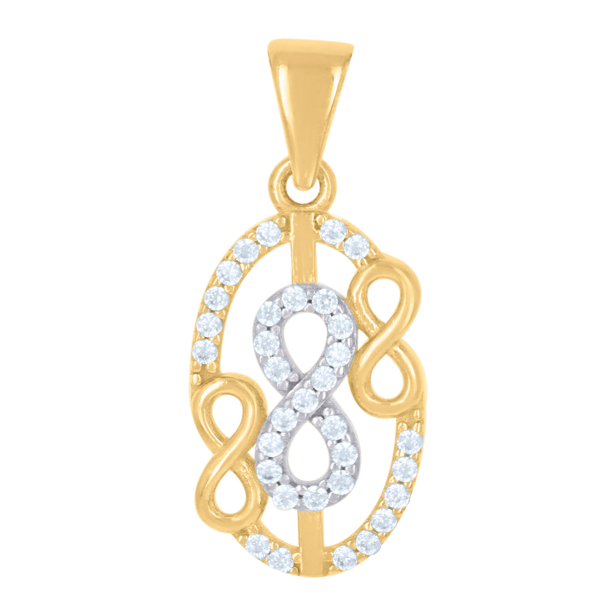 10kt Two-Tone Gold Unisex Textured Cross Religious Charm Pendant