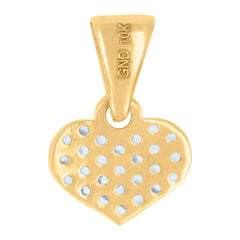 10kt Yellow Gold Womens Cubic-Zirconia Heart Charm Pendant