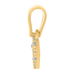 10kt Yellow Gold Womens Cubic-Zirconia Heart Charm Pendant