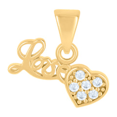 10kt Yellow Gold Unisex Crown R Alphabet Initial Charm Pendant