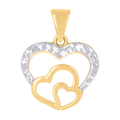 10kt Yellow Gold Unisex Crown J Alphabet Initial Charm Pendant