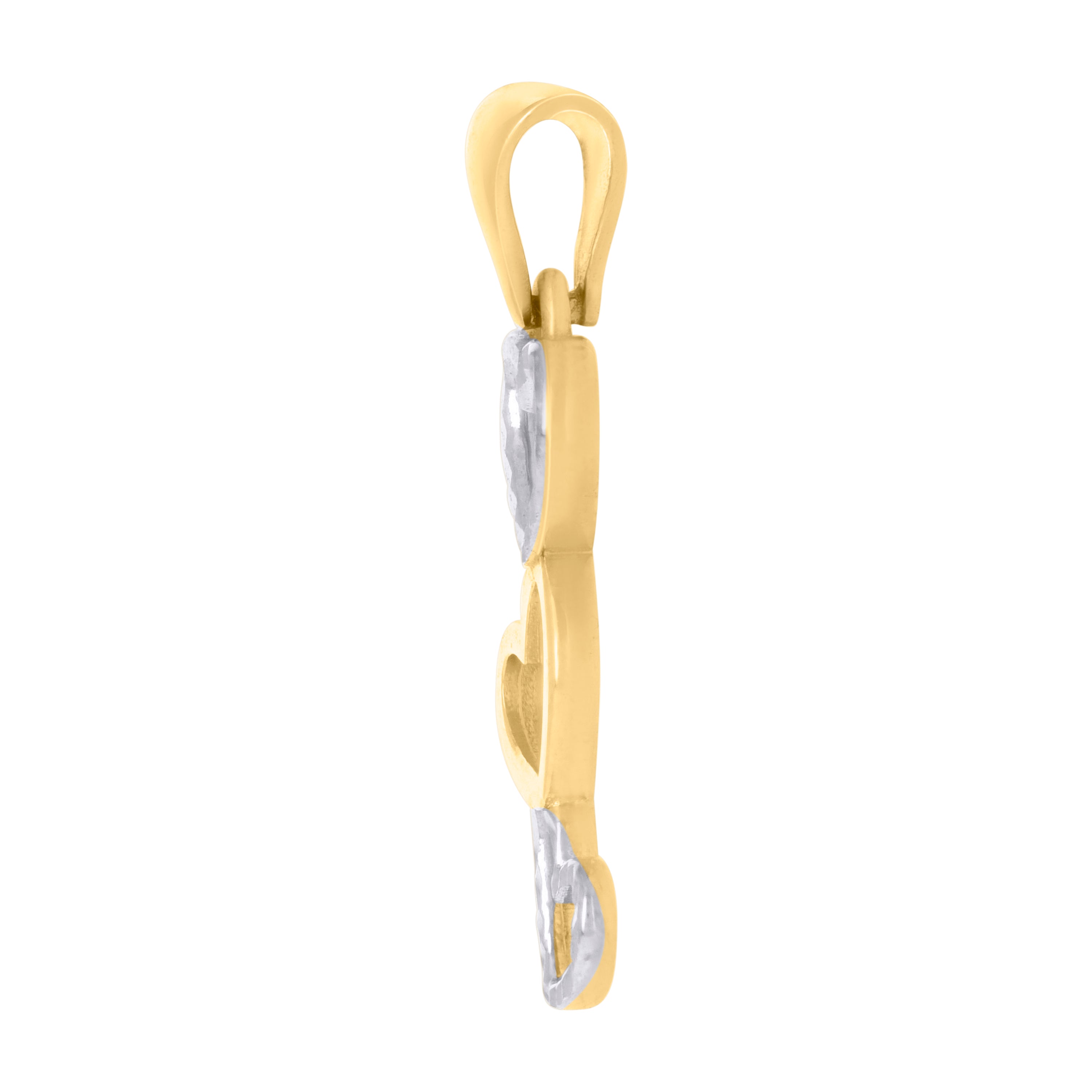 10kt Yellow Gold Cubic-Zirconia Womens Heart Charm Pendant