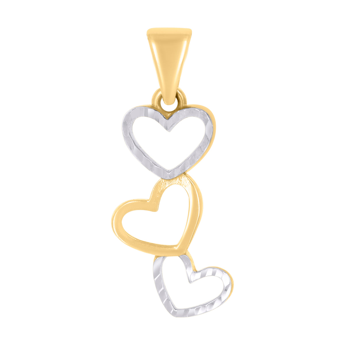 10kt Yellow Gold Cubic-Zirconia Womens Heart Charm Pendant