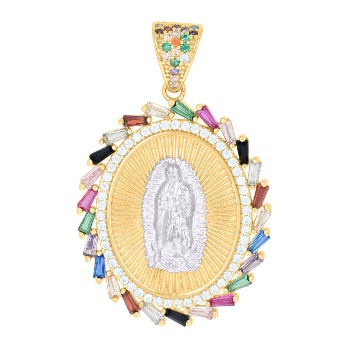 10kt Yellow Gold Mens Princess-cut Round Cubic-Zirconia Medusa Egyptian Fashion Charm Pendant