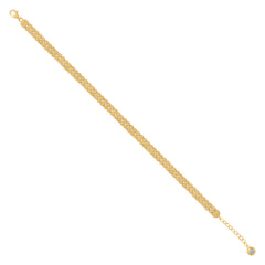 14kt Yellow Gold Womens Cubic-Zirconia Fashion Link Bracelet Size 8 Inches