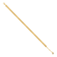 14kt Yellow Gold Womens Cubic-Zirconia Link Fashion 8" Bracelet