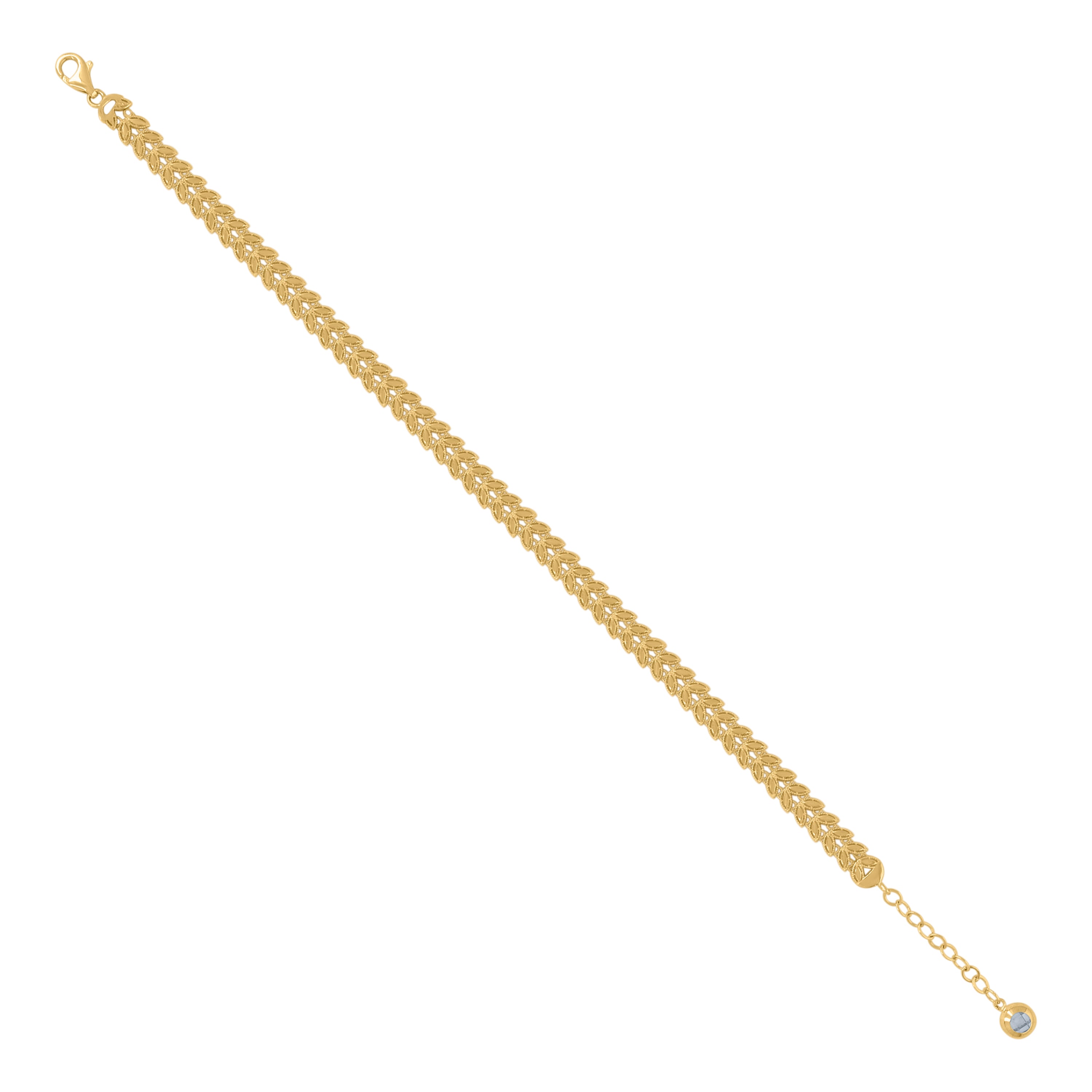 14kt Yellow Gold Womens Cubic-Zirconia Link Fashion 8" Bracelet