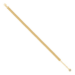 14kt Yellow Gold Womens Cubic-Zirconia Link Fashion 8" Bracelet