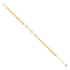 14kt Yellow Gold Womens Cubic-Zirconia Crown Fashion Charm Bracelet Size 10 Inches