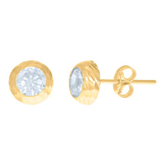 10Kt Yellow Gold Unisex Diamond-Cut Floral Initial Letter Alphabet F Charm Pendant
