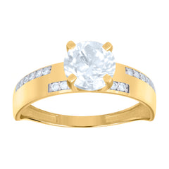 10kt Yellow Gold Womens Cubic-Zirconia Anos 15 Quinceanera Charm Pendant
